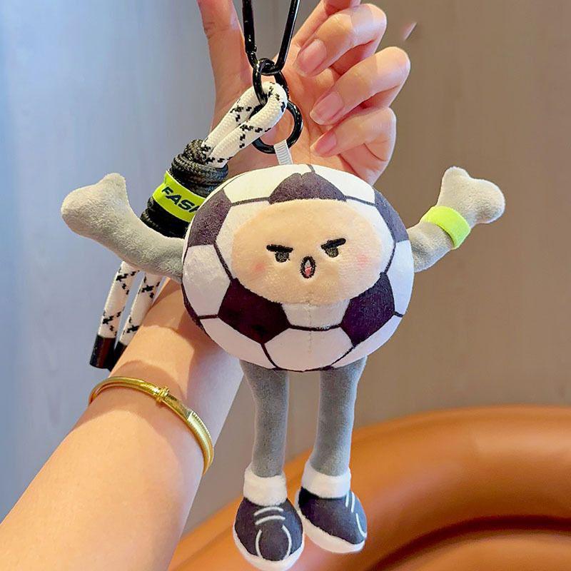 Cute Sports Ball Plush Keychain Soccer Basketball Volleyball Tennis Stuffed Toy Kawaii Plush Pendant For Backpack Bag Decor Gift