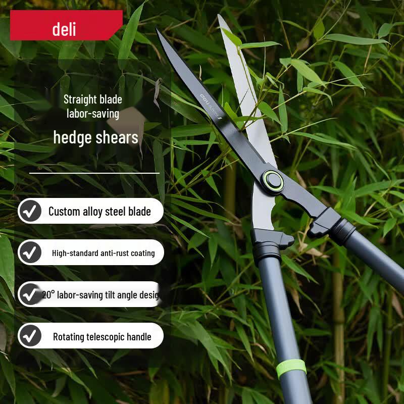 Deli Telescopic Handle Straight Blade Hedge Shears