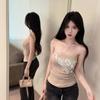 Pure desire sexy back knitted tube top women's splicing sequins slim fit inner design pure desire outer top