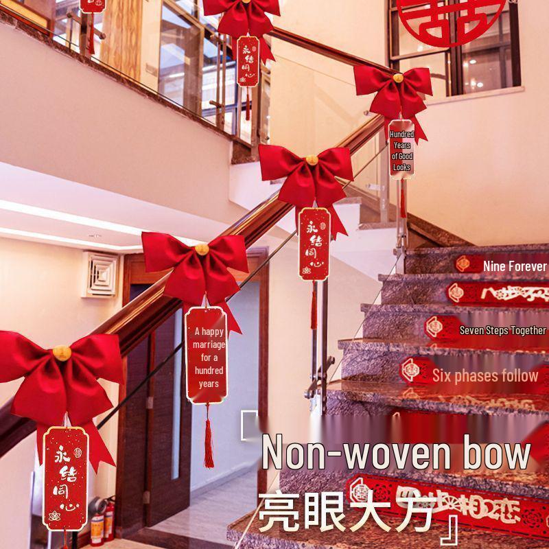 Wedding Stair Railing Decoration Package with Balloons and Flowers: Full Set for Handrail and Escalator