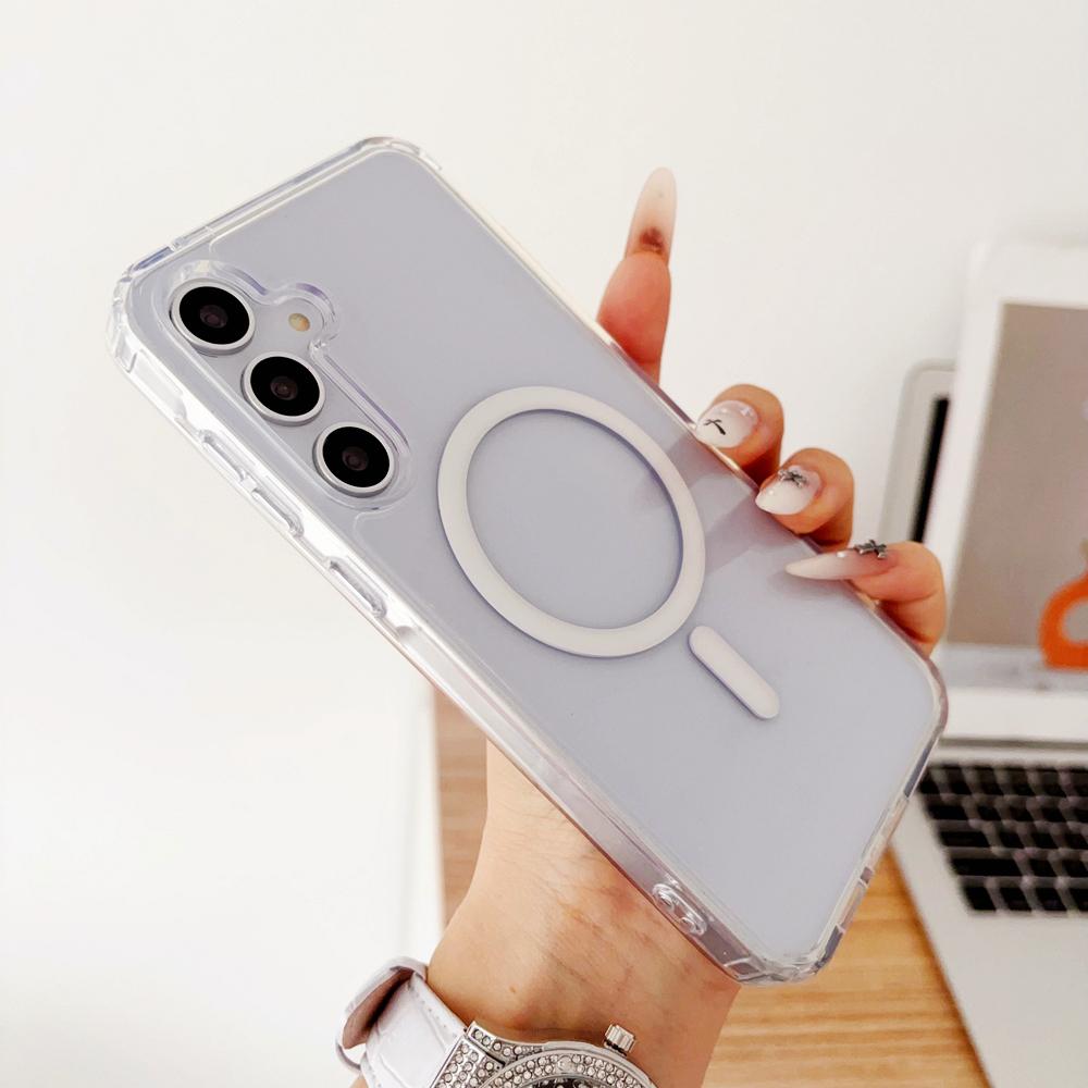 KEYSION Luxury Magnetic Case for Samsung A57 5G A37 5G Soft TPU+PC Shockproof Phone Back Cover for Galaxy A56 5G A36 5G