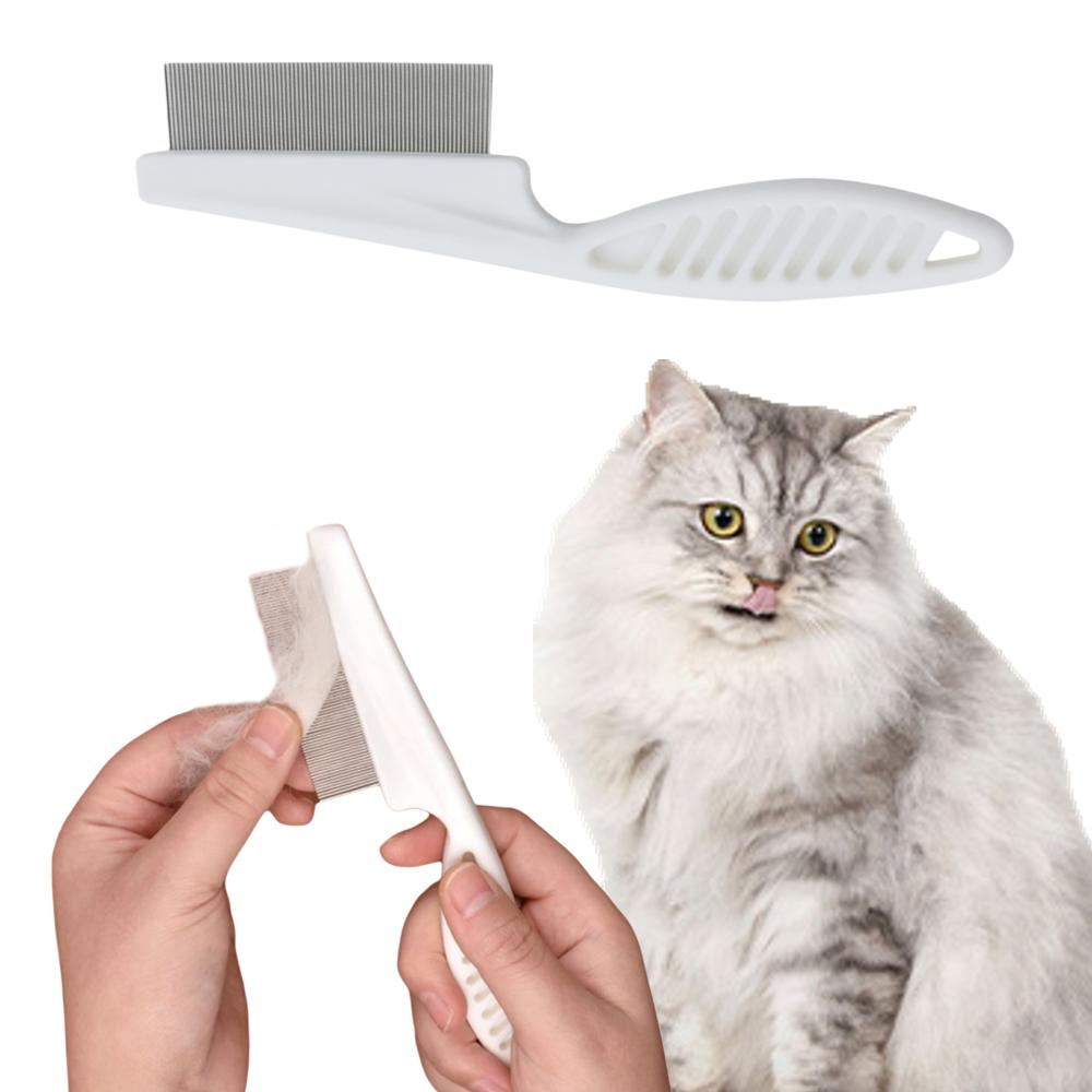 Pet Grooming Comb Stainless Steel Cat Dog Flea Deshedding Comb, Four-Season Anti-Tangle Tool Pet Flea Comb, 1PC