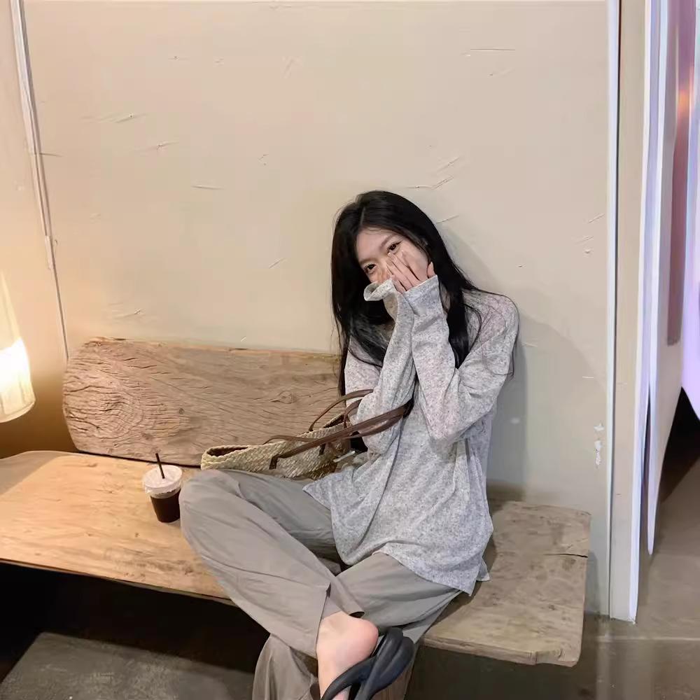 

Белая тонкая футболка в ленивом стиле с круглым вырезом и длинным рукавом, женская, летняя, свободная, облегающая, повседневная, универсальная, с защитой от солнца, накидка one size