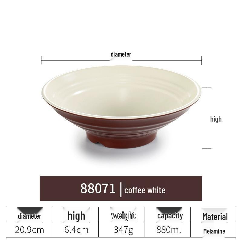 Net Celebrity Melamine Ramen Bowl: Two-Tone Creative Design, Large, Ideal for Mala Tang and Rice Noodles