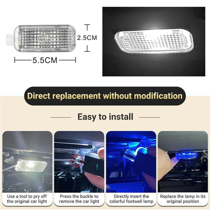 Car Footwell Lights For Skoda Octavia Pro A8 MK4 Superb 3 Rapid Kodiaq Karoq For Seat Leon MK3 Ibiza Ateca Toledo Accessories