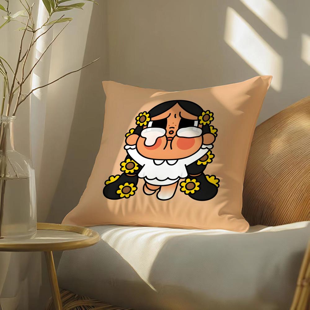 CRYBABY Fashion Brand Cute Pillow Case DoubleSided Plush Sofa Cushion Covers Organic Breathable Invisible Zipper
