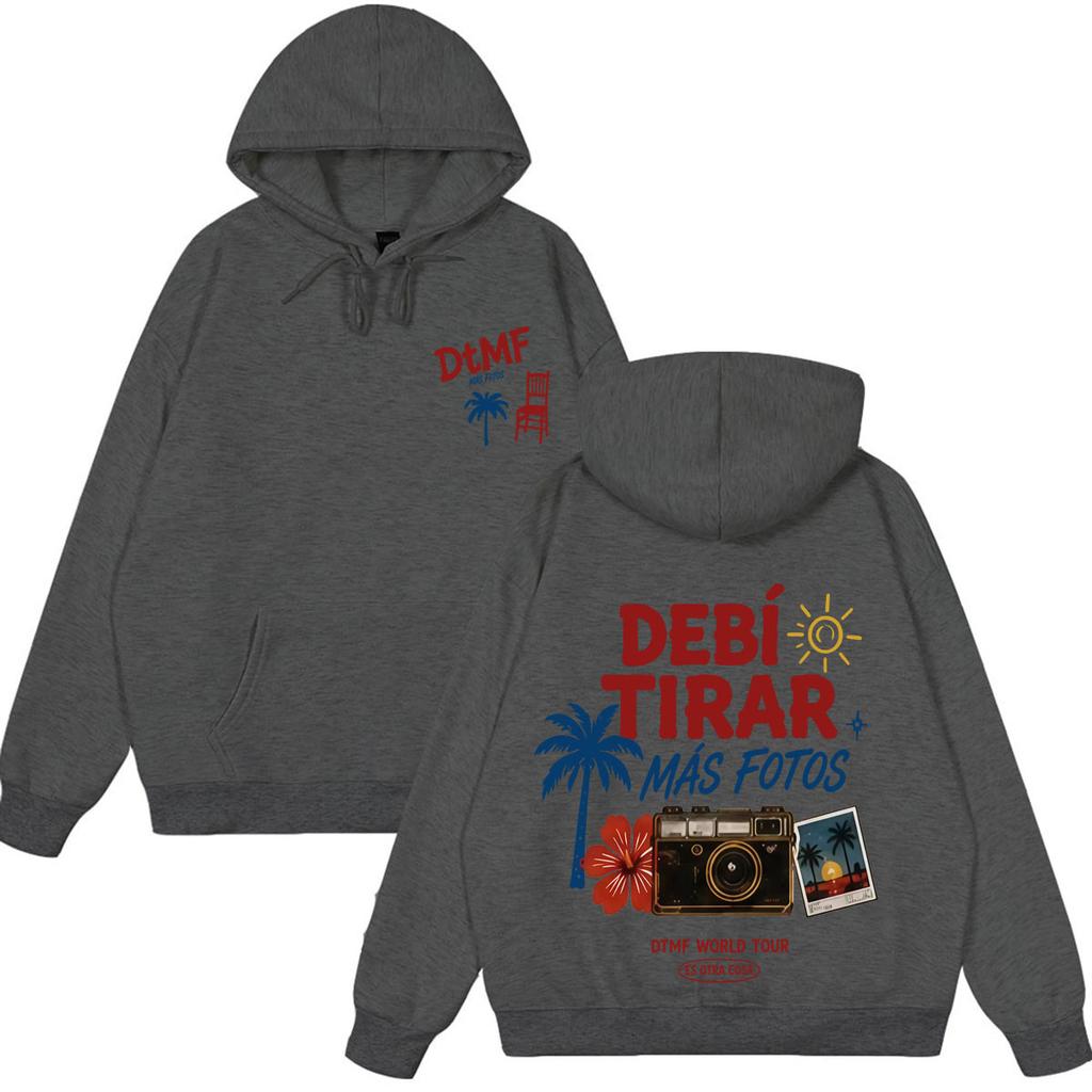 Rapper Bad Bunny Debi Tirar Mas Fotos DTMF Welttournee Hoodie Herren Damen Freizeit Ästhetischer Trend Sweatshirt