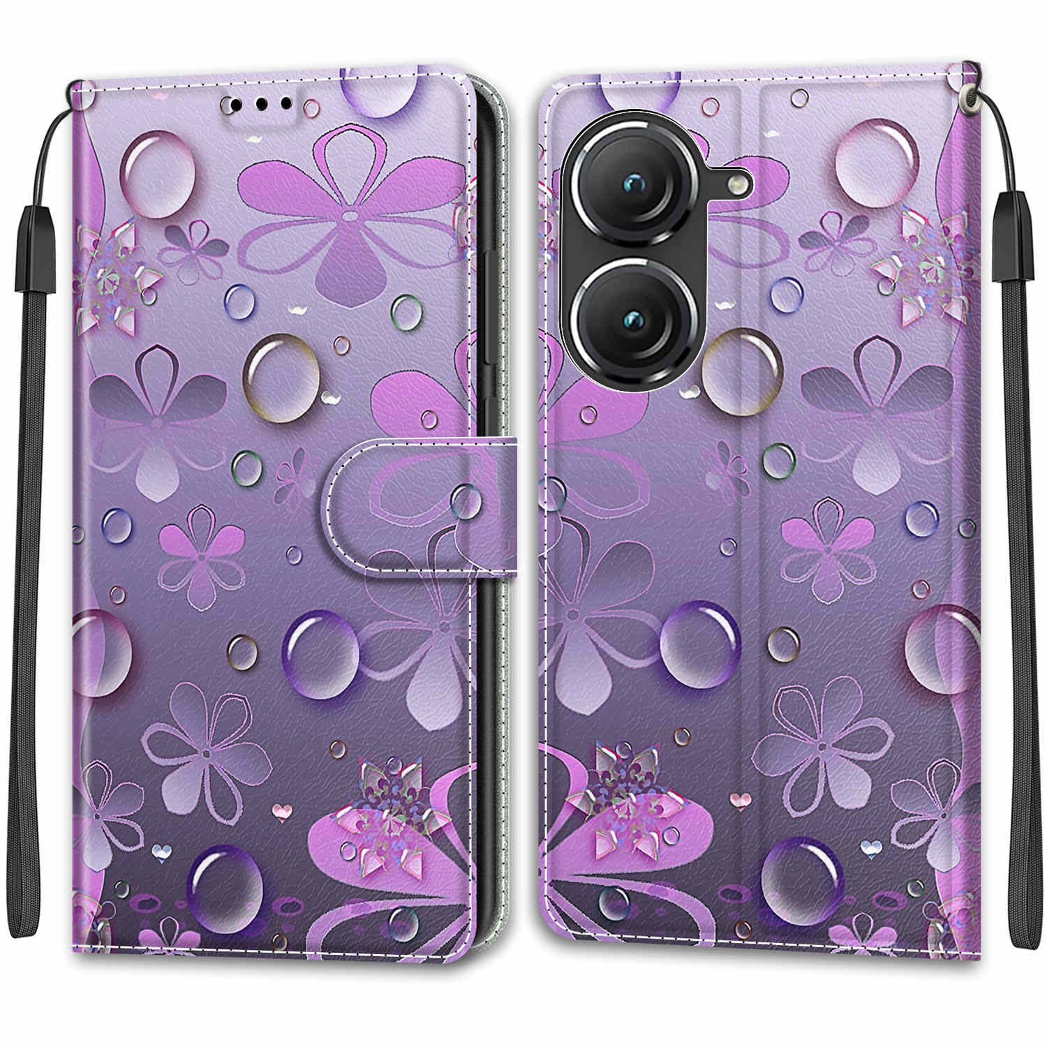

Розкішний розписний шкіряний чохол Wallet Book Style Protective Cover для Asus ZenFone 9/Asus ZenFone 8 ZS590KS 5G Asus Zenfone 9