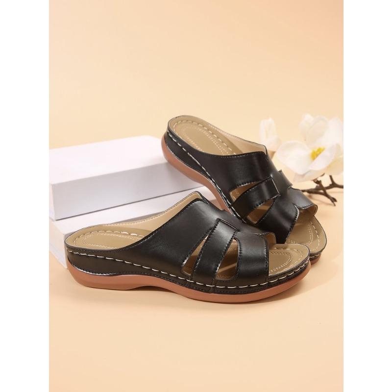 

Носите шлепанцы на танкетке с толстой подошвой поверх повседневной велосипедной обуви, простроченных сандалий и женской обуви 38 чёрный