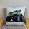 Cartoon Monster Truck Print Cushion Cover Pillow  45X45 Square   Sofa Home Decoration Throw