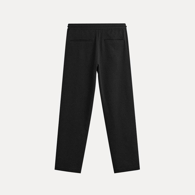 Mens Relaxed Fit Casual Pants With Elastic Waistband Lightweight Poplin Trousers