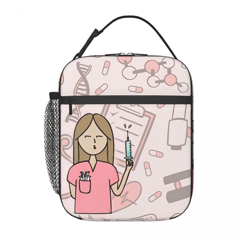 Doctor Enfermera En Apuros Nurse Insulated Lunch Bag Portable Lunch Container Thermal Bag Tote Lunch Box Beach Picnic Girl Boy