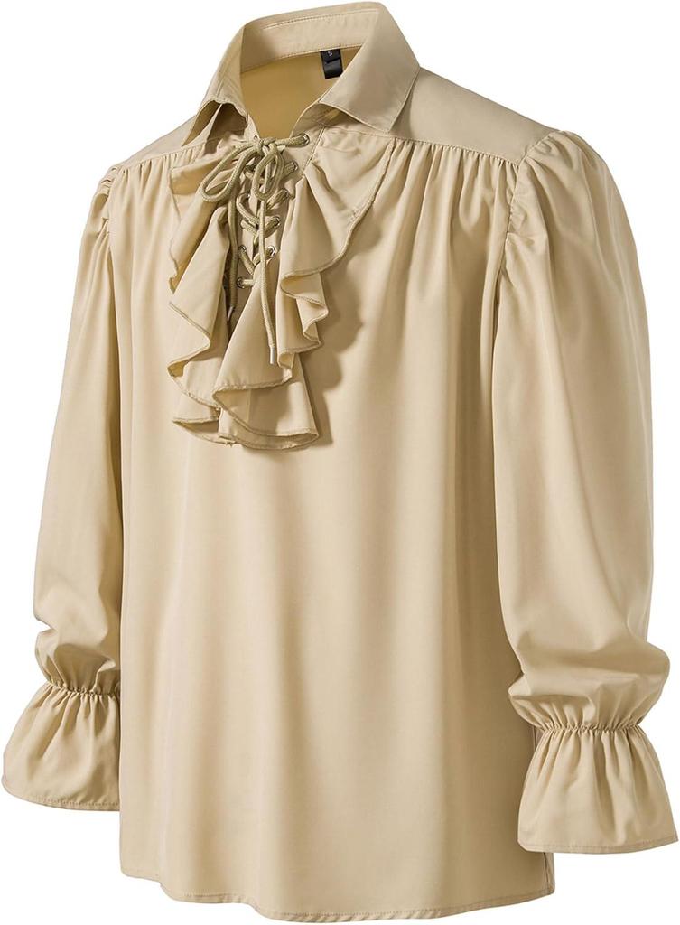 Camicia Pizzo Pirata Vittoriana Steampunk Retrò da Uomo