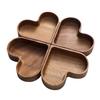 Wooden Serving Trays Stackable Candy Dish Heart-Shaped Nut Snack Tray Multi-tiered Platters for Coffee Table Rustic Home Decor