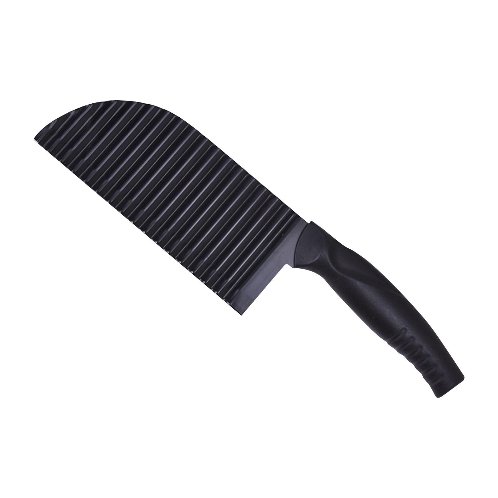 

Морщинистый нож для овощей, картофеля, морщинистый нож для измельчения огурцов, моркови, фруктов, волновой нож из нержавеющей стали для картофеля фри One Size чёрный