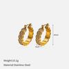 Stainless Steel Geometric Diamond Inlaid Luxury Earrings - Women's Versatile Accessory