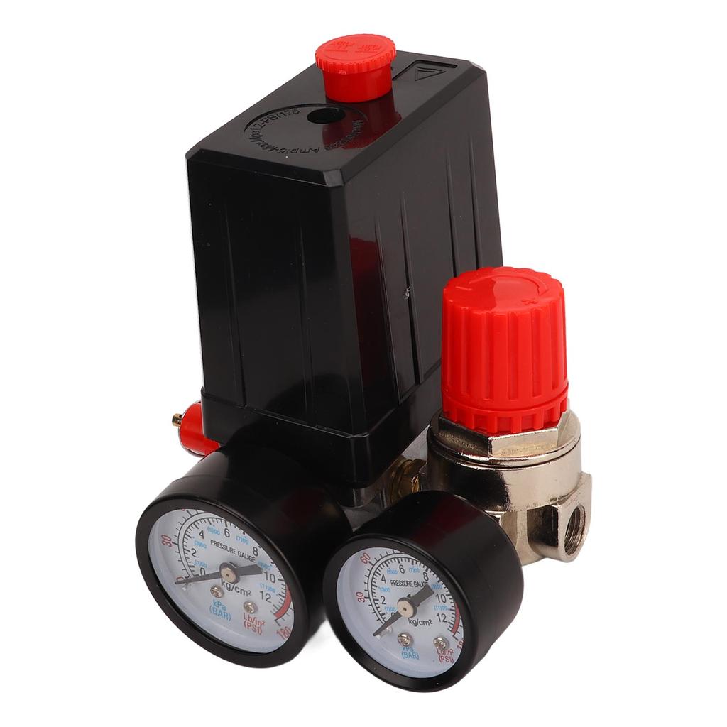 Air Compressor Pressure Switch Control Valve 0‑180PSI Quick Connector 3 in 1 for Automatic Control