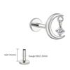 Right Grand ASTM F136 Titanium 16G CZ Moon Cartilage Earring Tiny Crescent Moon CZ Dangle Helix Tragus Conch Stud Ear Piercing