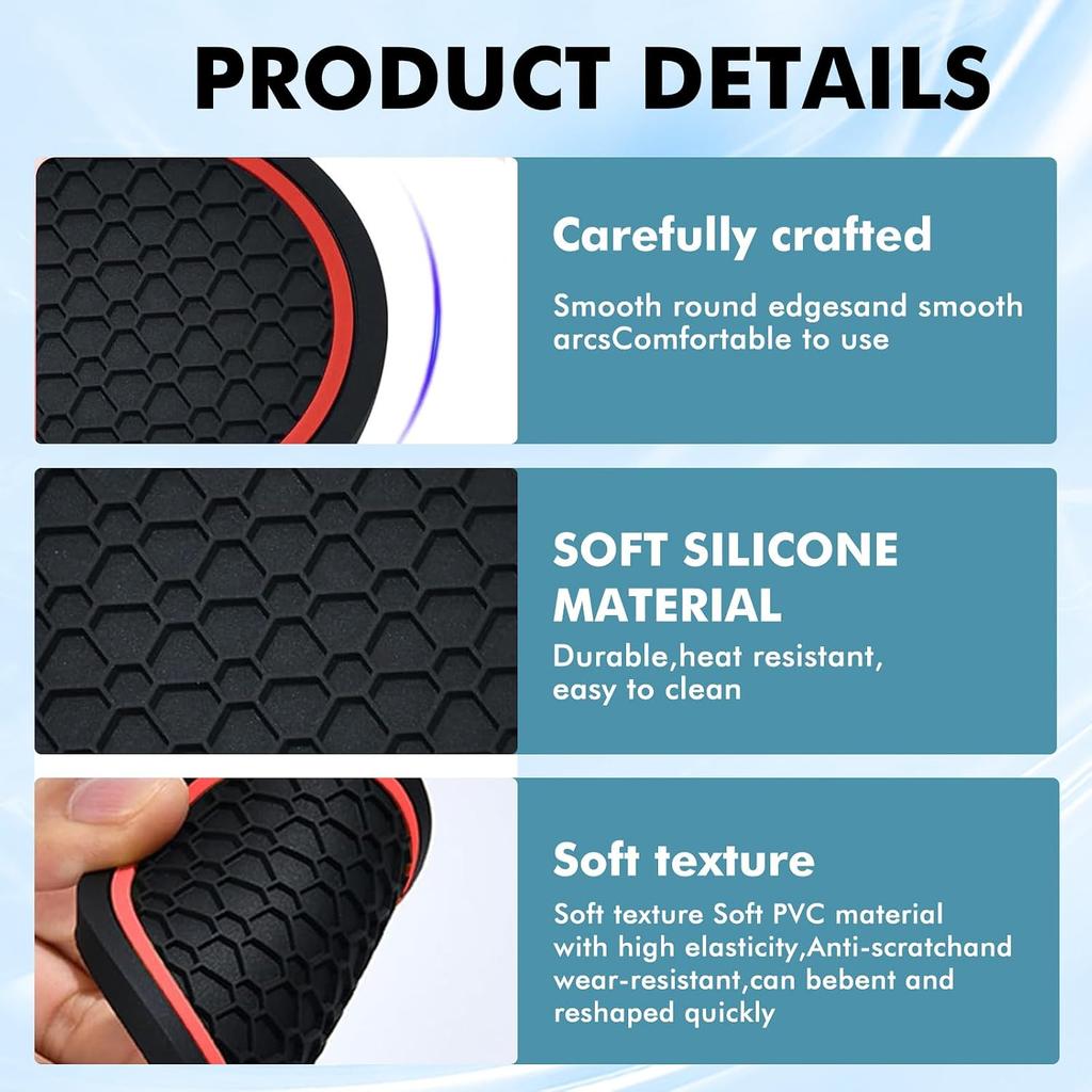 4 Pcs 2.75 Inch Car Coasters, Non-Slip Waterproof PVC for Cars Trucks RVs