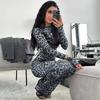 Summer Dress Women Leopard Print Mesh O Neck Long Sleeve Sexy See Through Maxi Fashion Outfits Beach Vacation Nightclub