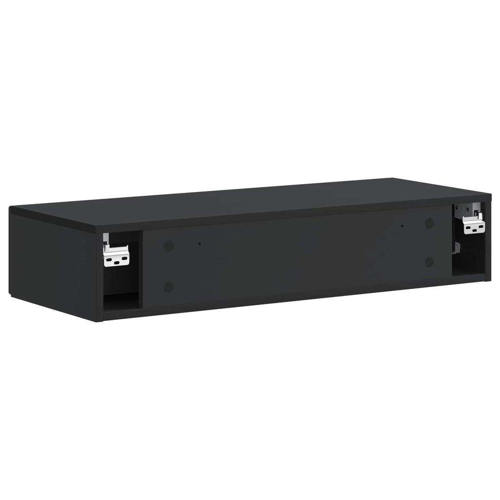 Wall Mounted Side Table Black 87.5 X 34.5 X 17 Cm