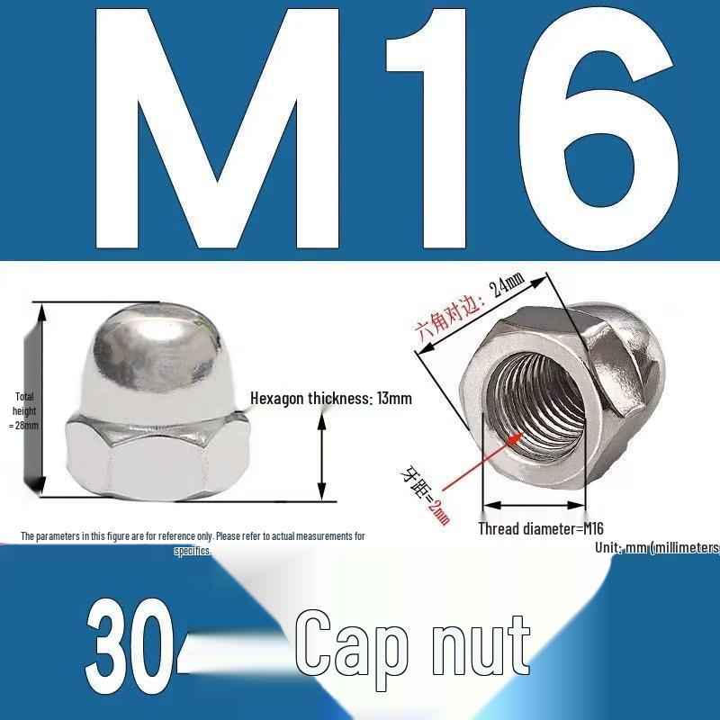 304 Stainless Steel Decorative Cap Nut with Integrated Ball Head DIN1587