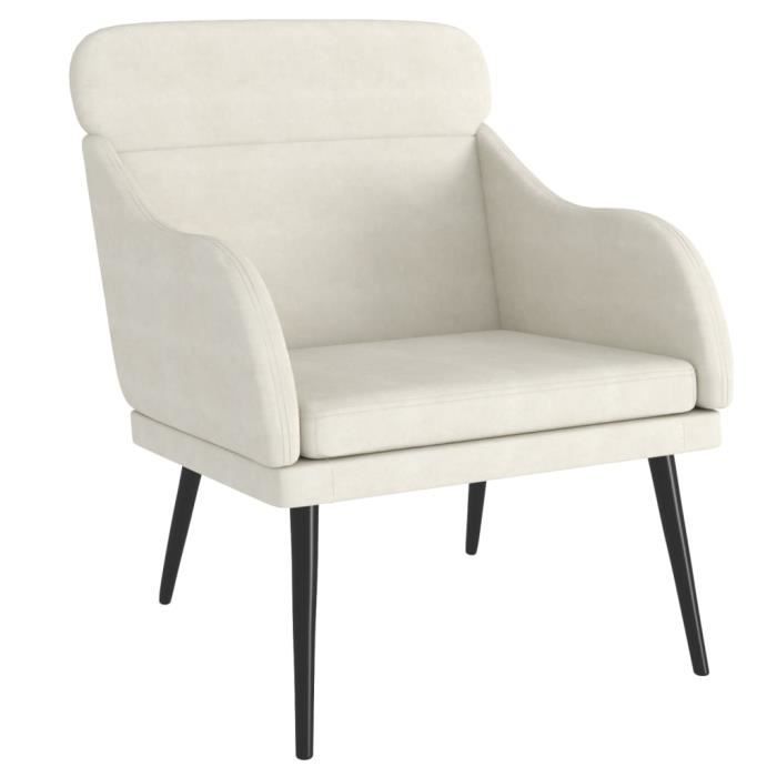 351443 vidaXL Armchair Cream 63x76x80 Cm Velvet