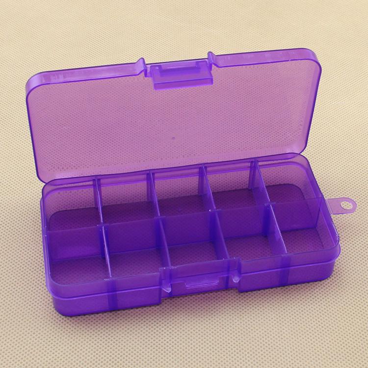 10-Grid Detachable Multi-color Plastic Storage Box for Fishing Gear, Jewelry, Beading, and Electronic Components