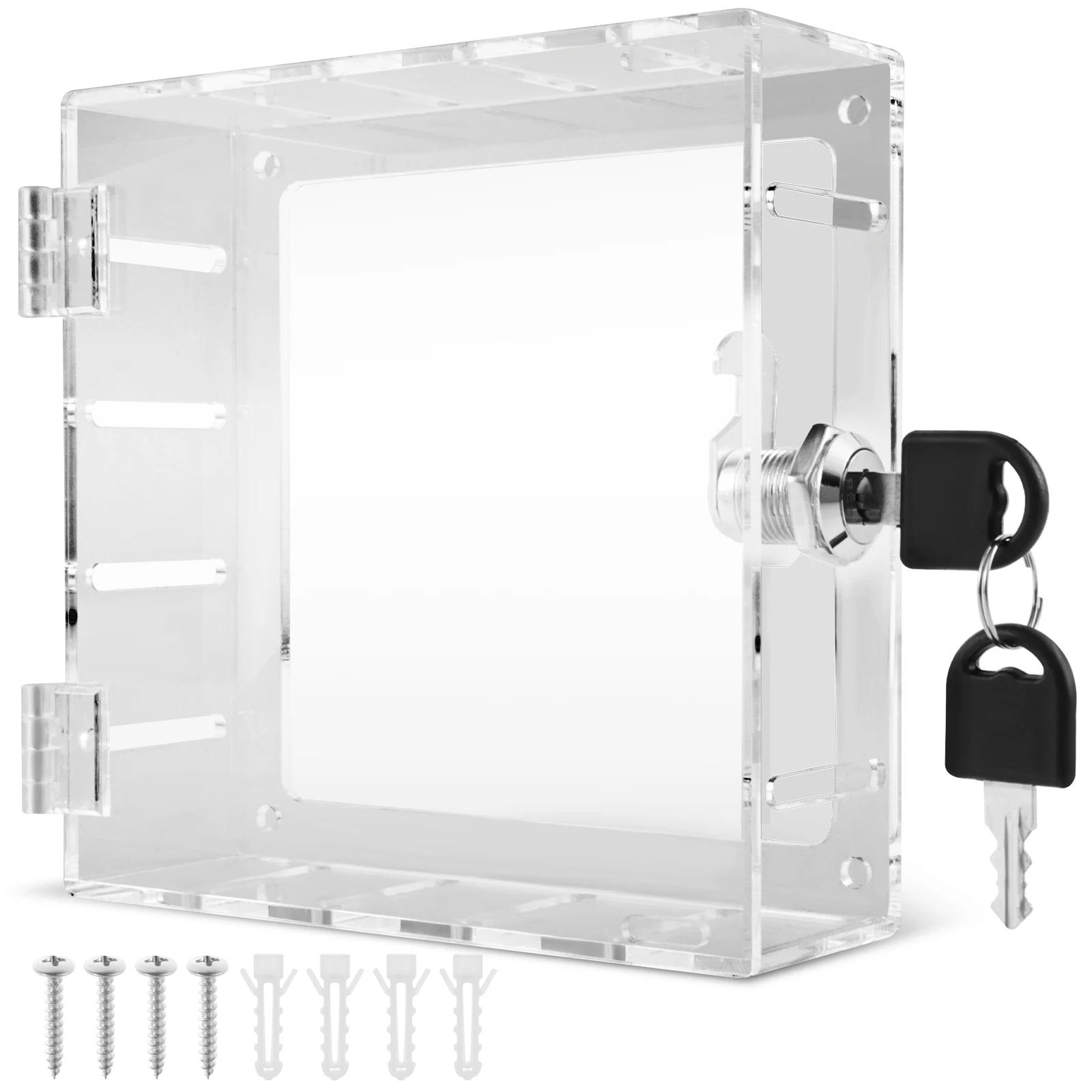 

Universal Thermostat Lock Box Acrylic Thermostat Cover Transparent Thermostat Guard Wall Mount Thermostat Guard Box for Office прозрачный