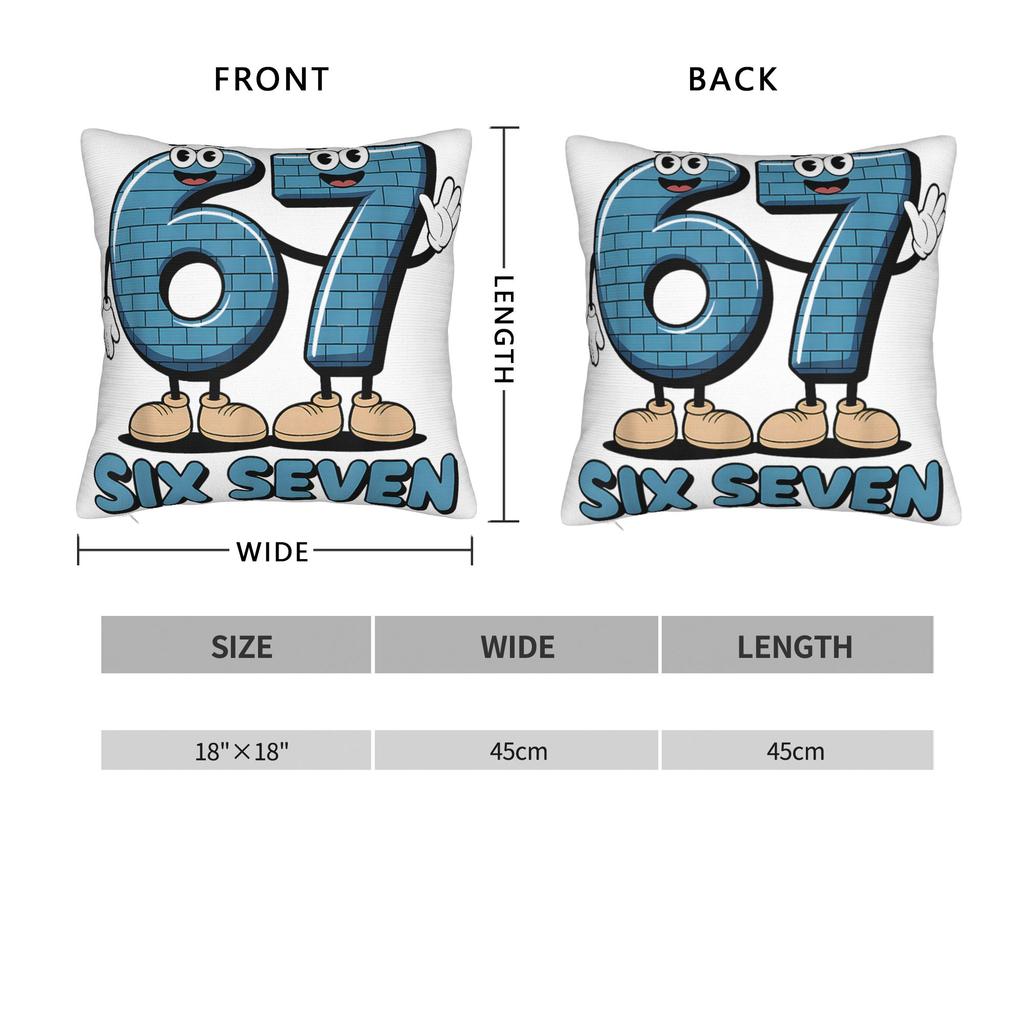 Pillow Cover 67 Six Seven 6-7 Funny Italian Brainrot Gaming Meme Fashion Pillow Case For Wedding Party Home Decor Pillowcases