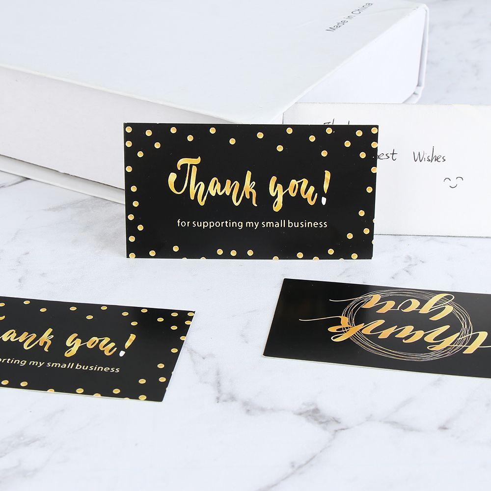 50PCS Thanks Greeting Cards Thank You Card For Supporting My Small Business Paper Seal Label Party Gift