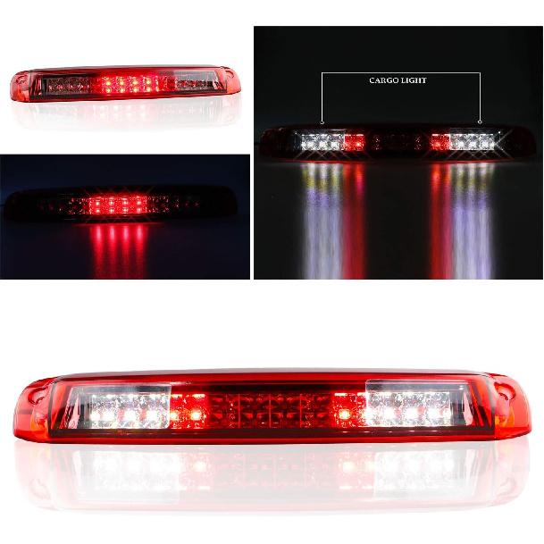 Tresound 3Rd Third Brake Light For 1999-2006 Chevy Silverado/GMC Sierra LED Cargo Light High Mount Lamp, Chrome Housing Red Lens