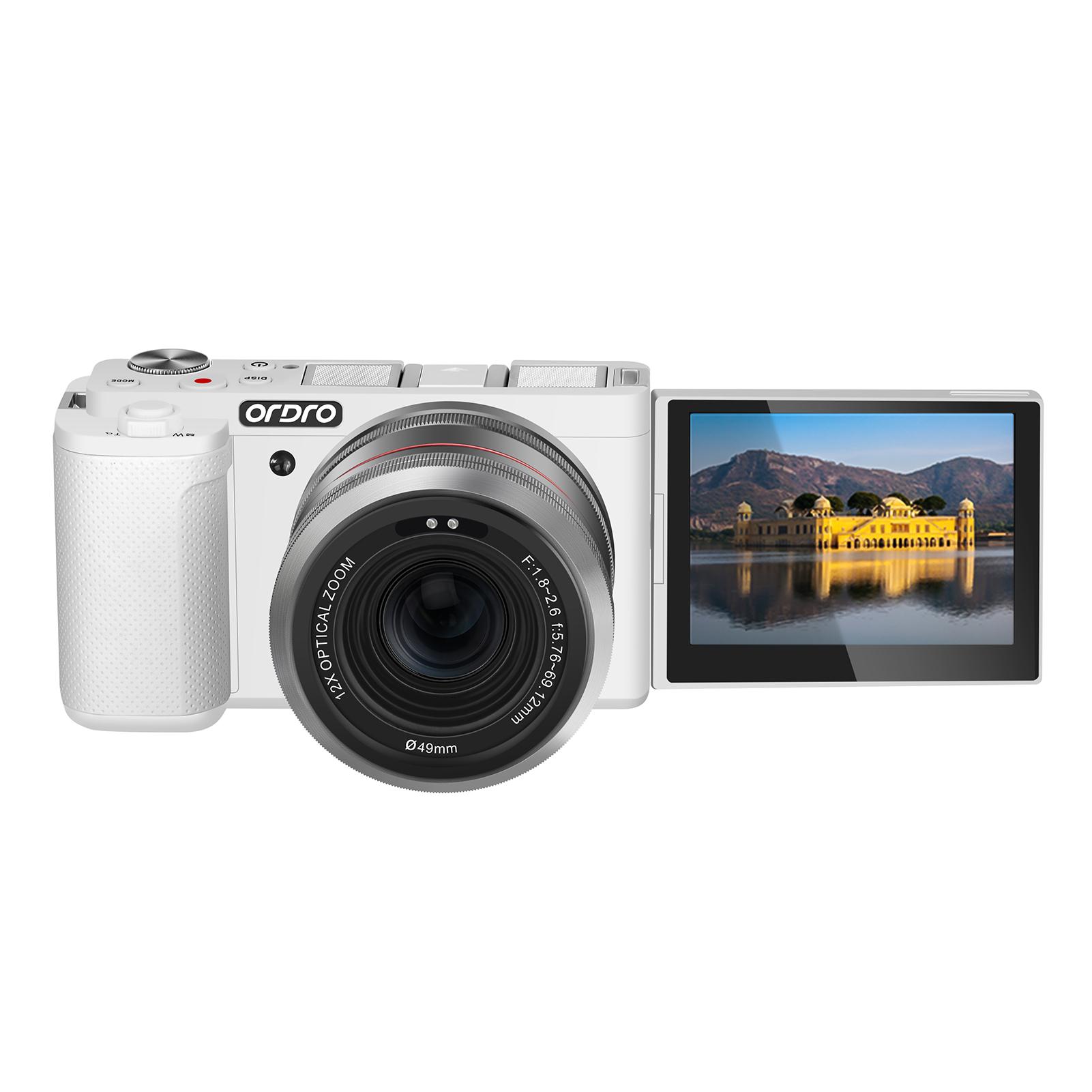 

Ordro Цифрова відеокамера G730 5K 64MP WiFi цифрова відеокамера Відеокамера 3,2-дюймовий відкидний сенсорний екран чорний