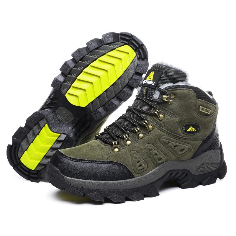 Outdoor Non-slip Waterproof Snow Boots High-top Velvet Outdoor Hiking Shoes Men's Non-slip and Wear-resistant