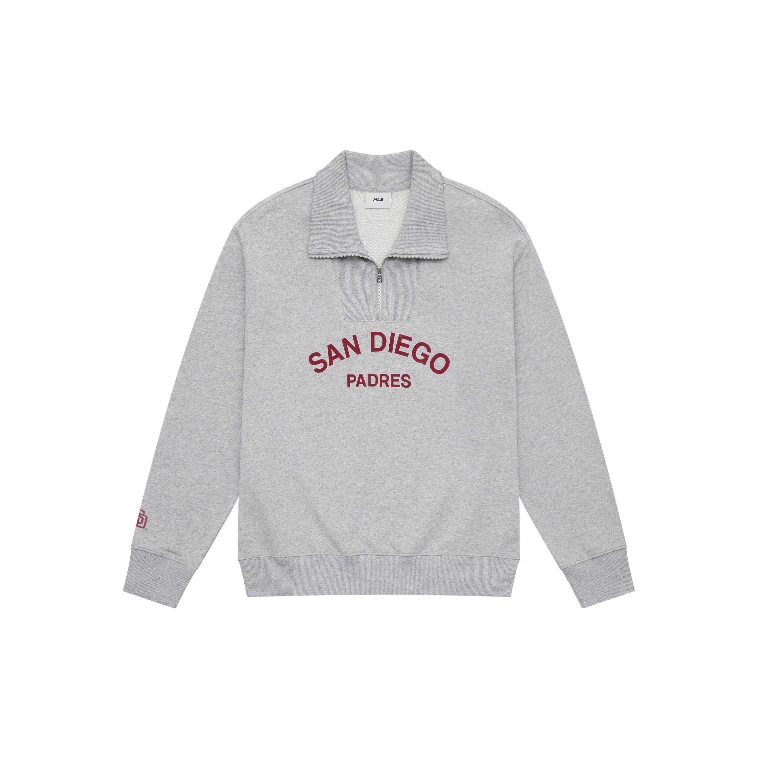 

New MLB Preppy Style Collection San Diego Padres 24FW Sweatshirt Unisex Heather Gray 3AMTV0244-13MGS S