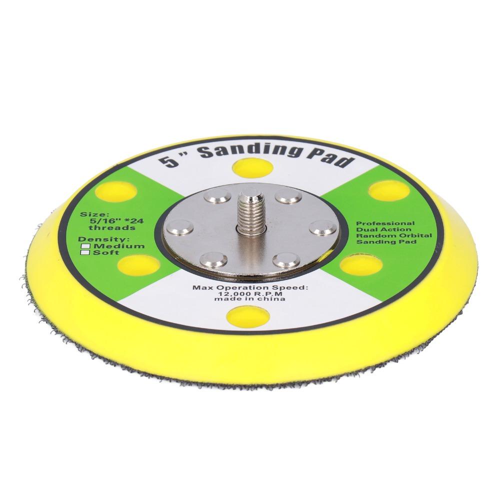 PU Backin Sanding Pad Hook Loop Pneumatic Sande 6 Holes Backing Plate Air Polishers