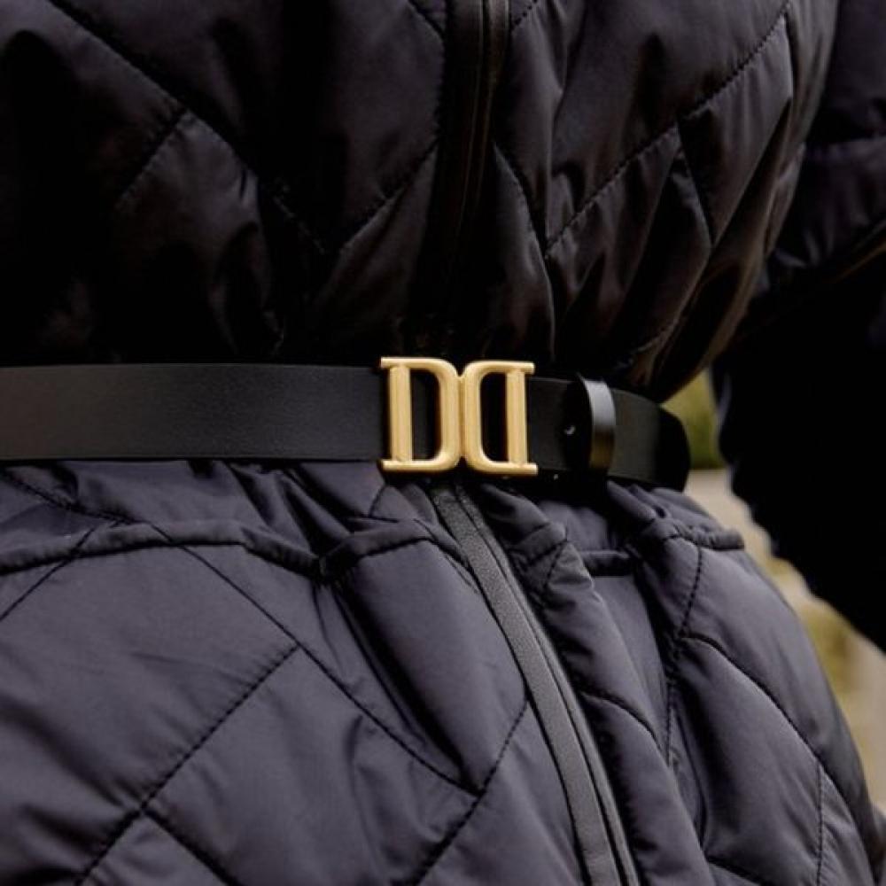 DakS Black Leather Hook Women S Belt Dd Metallic Buckle  25mm  Dbbe3f793bk Single option