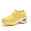 Women's Plus Size Air Cushion Single Shoes Casual Flyknit Ultra Lightweight Sports Shoes Thick Soled Sneaker Solid Color 35-44