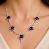 Iolite Gemstone Silver Necklace, 925 Sterling Silver Pretty Handmade Iolite Jewelry, Women Necklace, Bridal Jewelry RN-2-3