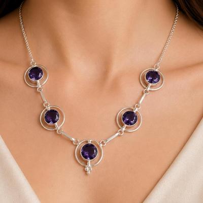 Collana d'Argento con Pietra di Iolite, Argento Sterling 925, Gioielli in Iolite Fatti a Mano Carini, Collana da Donna, Gioielli da Sposa RN-2-3