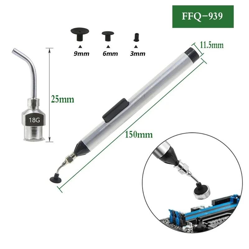 ערכת עט יניקה ואקום ידנית 3 פיות כלי להסרת שבב SMD IC מחלץ לתיקון PCB טלפון מחליף פינצטה