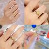 And Minimalist Stylish Open Design Square Sugar Yellow Crystal Ring For Women Gold Jewelry