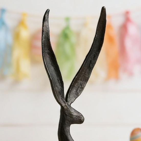 Harpiks Kaninfigur Moderne Stående Kaninstatue Innendørs Påske Bordplate Skulptur for Skrivebord Skap Bokhylle Benkeplate Hjemmebar Kontor Dekor