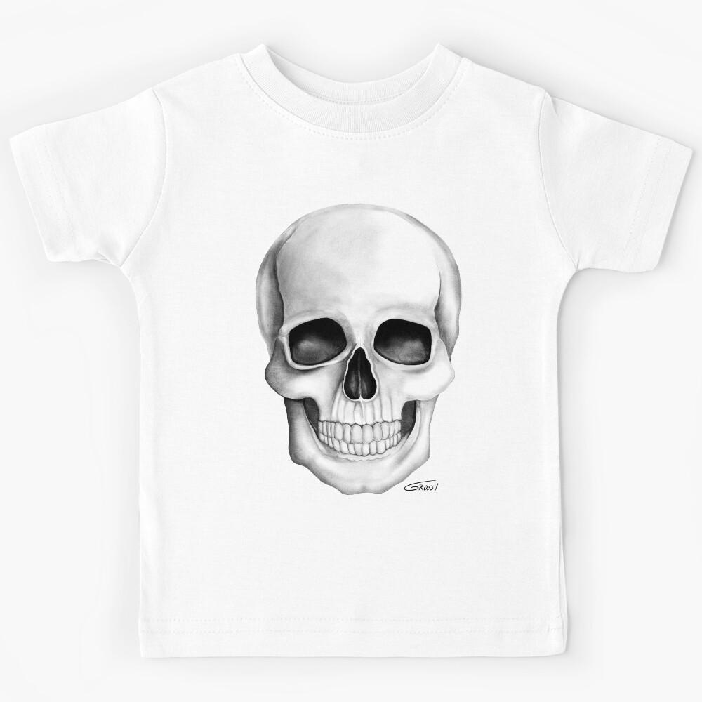 Skull (White On White Background) Kids T-Shirt 110