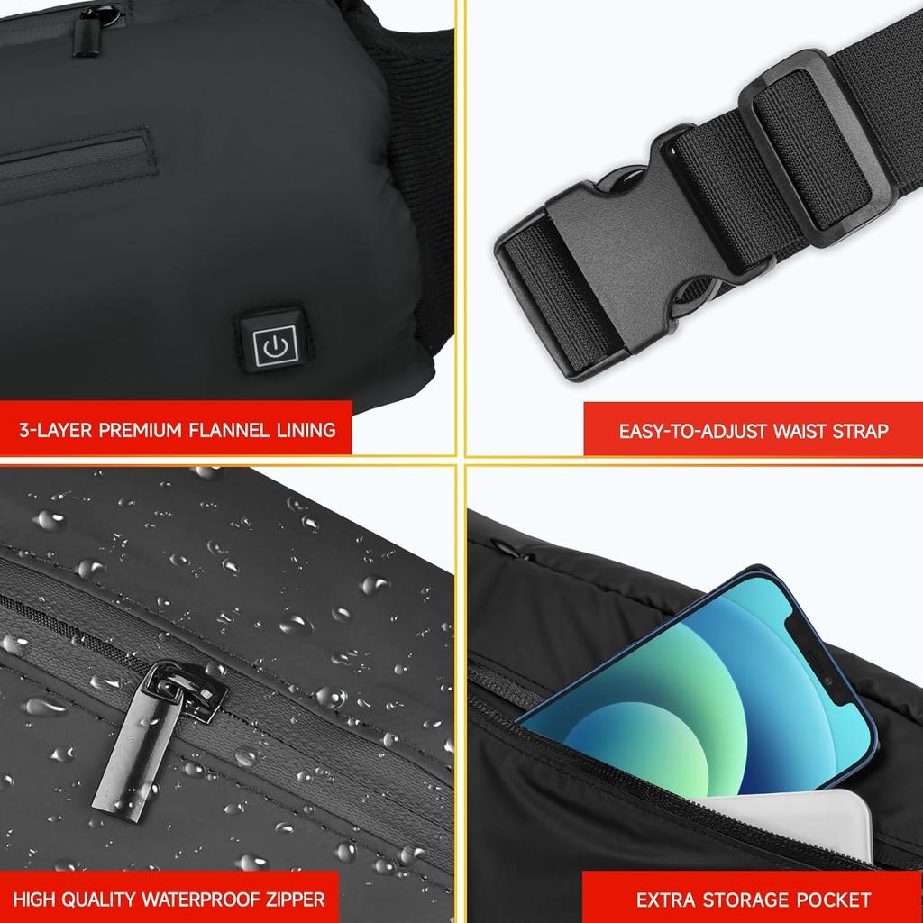 Elektrischer Handwärmer mit 10000mAh Akku - Wiederaufladbarer Taschenwärmer für Männer & Frauen