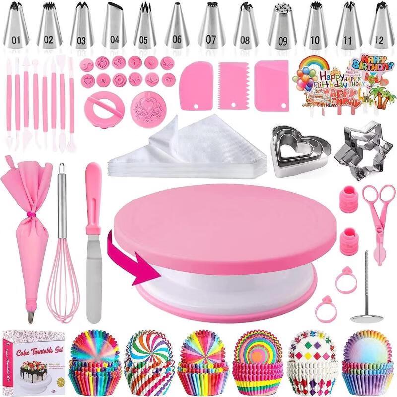 255-Piece Pink Cake Decorating Set