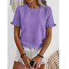 Spring And Summer New Style Daily Casual Fashion Commuting Comfortable Short Sleeved T-Shirt Jacquard Top Vest For Women