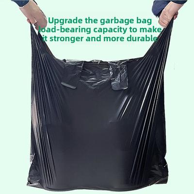 50 Stück Müllsäcke Schwarz Griffbetätigt Große Plastiksäcke zum Umziehen, Kleiderverpacken, Extragroße und Dicke Müllsäcke.