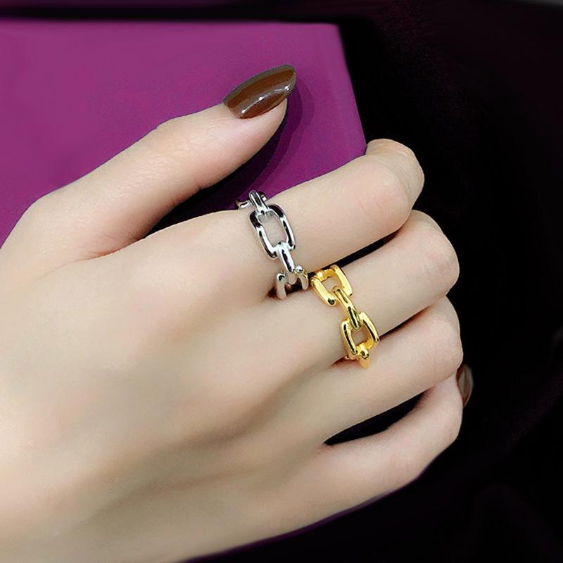 

Гладкое открытое геометрическое кольцо из серебра 925 пробы для женщин, простые модные ювелирные аксессуары, подарки