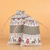 12pcs Linen Drawstring Bag Christmas Gift Apple Packaging Candy Decoration Storage Bag Drawstring Bag